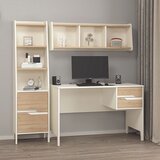 Hanah home radni sto sa policom Ruby Desk + Shelf + Bookcase Set, Moonstone / orah Cene