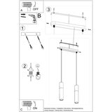  Sollux SL.0651 - Luster na sajli BORGIO 2xGU10/40W/230V beton/metal crna | Eponuda.com