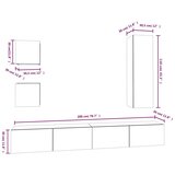  5-dijelni set TV ormarića siva betona konstruirano drvo | shoptok.hr
