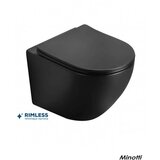 Minotti wc šolja rimless perla mat crna compact sa softclose daskom 49cm cene