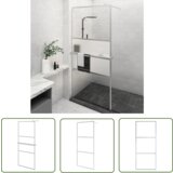 The Living Store Pregrada za tuš s polico krom 100x195 cm ESG steklo in aluminij - Stena Za Tuš, (21745293) Cene