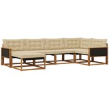 vidaXL Zunanja garnitura za sedenje z blazino 6 pcs Naravna in bež, (5000269664) | Shoptok.si
