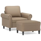  Fotelja s tabureom boja cappuccina 60 cm od umjetne kože | shoptok.hr