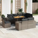 vidaXL 9-dijelni set vrtnih sofa od poliratana s jastucima sivi | shoptok.hr