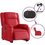 vidaXL Električni masažni naslonjač na podizanje umjetna koža crveni | shoptok.hr