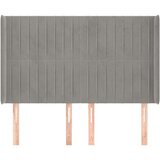  Vzglavje z ušesi svetlo sivo 147x16x118/128 cm žamet, (20953124) | Shoptok.si