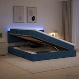  LED krevet za pohranu s madracem Plava 180 x 200 cm Tkanina | shoptok.hr
