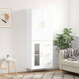 vidaXL Visoka komoda bijela 69 5x34x180 cm konstruirano drvo | shoptok.hr