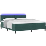  LED Box Spring Krevet Tamnozelena 180 x 200 cm Baršun | shoptok.hr