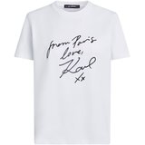 Karl Lagerfeld Majica 'With Love' črna / bela Cene