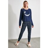 Trendyol Star Printed Knitted Pajamas Set Cene