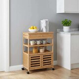  Kuhinjska Kolica s Kotačima Prirodna 59 5 x 36 x 82 cm Bambus | shoptok.hr
