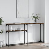 Maison Chic konzolna miza - miza ob steni dimljen hrast 145x22,5x75 cm inženirski les, (21786312) | Shoptok.si