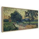  Slika - Vincent Van Gogh – Landscape with the Chateau of Auvers at Sunset 60x30 U prirodnom drvenom okviru | shoptok.hr