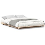 vidaXL Posteljni okvir Rjava 150 x 200 cm Trdna borovina | Shoptok.si