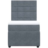 Box spring krevet s madracem tamnosivi 90x200 cm baršunasti | shoptok.hr