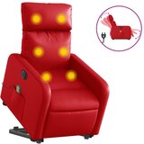 Maison Chic Električni masažni stol - Relax naslanjač s funkcijo vstajanja rdeče umetno usnje, (22061063) Cene
