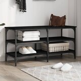  Klupa za cipele crna 100x38,5x49 cm od konstruiranog drva | shoptok.hr