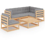 Maison Chic Seti vrtnega pohištva - Vrtna garnitura - Vrtni pohištvo set 6-delna z blazinami trdna borovina, (21805647) | Shoptok.si