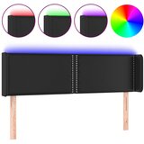 Maison Chic led posteljno vzglavje - vzglavna omarica - nočna omarica črno 147x16x78/88 cm umetno usnje, (21711722) Cene