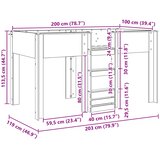  Krevet na kat za djecu s madracem Betonski sivi 100 x 200 cm | shoptok.hr