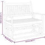  Klupa za ljuljanje crna 118 x 70 x 104,5 cm masivno drvo topola | shoptok.hr