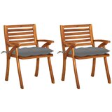 Maison Chic Vrtni jedilni stoli - Stol za vrt z blazinami 2 kosa trden akacijev les JS405, (21878671) | Shoptok.si