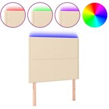 Maison Chic led posteljno vzglavje - vzglavna omarica - nočna omarica krem 90x5x118/128 cm blago, (21706118) Cene