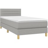 Krevet s oprugama i madracem svjetlosivi 100x200 cm od tkanine | shoptok.hr