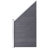  Set WPC ograda 4 kvadratne + 1 kosa 792 x 186 cm sivi | shoptok.hr