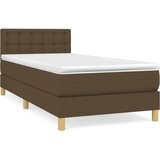  s oprugama i madracem tamnosmeđi 100 x 200 cm od tkanine | shoptok.hr