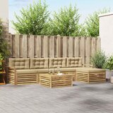  Set vanjskih sofa 6 kom. Bijela i bež Poliester | shoptok.hr