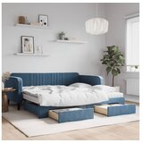 vidaXL Izvlečna dnevna postelja s predali modra 100x200 cm ž | Shoptok.si