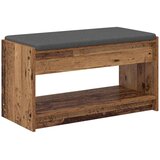  Klupa za hodnik s jastukom s policom Staro drvo 83 x 38 x 45 cm | shoptok.hr