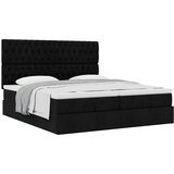 vidaXL Otomanski posteljni okvir z vzmetnicami črn 200x200 cm blago, (21607486) | Shoptok.si