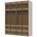 Jela Jagodina plakar sa aluminijumskim ramom P4B-4AL - kolekcija opera - kašmir mat lak/al ram kašmir - 187x226x60cm Cene