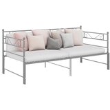 Maison Chic Izvlečni Posteljni okvir - Enojna postelja - Postelja za odrasle siv iz kovine 90x200 cm-J19, (21767165) | Shoptok.si