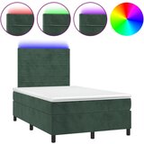 The Living Store Box spring postelja z vzmetnico LED tem. zelena 120x200cm žamet - Box Spring Postelja, (21490398) | Shoptok.si