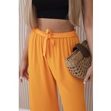 Kesi Włoski Trousers with a wide waistband dark orange | shoptok.hr