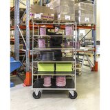 Kongamek večnivojski voziček KM338, dxšxv 1000 x 700 x 1800 mm, pocinkana izvedba, 2 vrtljivi kolesi z zavoro, 2 fiksni kolesi | Shoptok.si