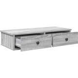 vidaXL Stenska polica s predali siva sonoma 80x34x17 cm inženirski les | Shoptok.si