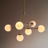  Endon 90842 - Luster na štapu 6xE14/7W/230V mesing/bela | Eponuda.com