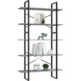 vidaXL Knjižna omara 5-nadstropna betonsko siva 100x30x175 cm | Shoptok.si