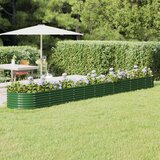 vidaXL Visoka greda iz prašno premazanega jekla 512x80x36 cm zelena | Shoptok.si