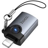 Hoco. UA46 Victory OTG adapter Lightning na USB-A siva Slike