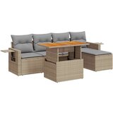  6-dijelni set vrtnih sofa s jastucima bež od poliratana | shoptok.hr