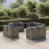 vidaXL Vrtni kotni kavči 8 kosov sivi 57x57x56 cm poli ratan | Shoptok.si