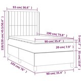  Box spring s madracem LED crni 90x190 cm od tkanine | shoptok.hr