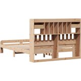 vidaXL Krevet s regalom za knjige bez madraca 150 x 200 cm od borovine | shoptok.hr