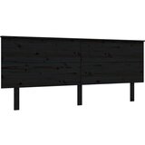  Za krevet s uzglavljem crni 200 x 200 cm od masivnog drva | shoptok.hr